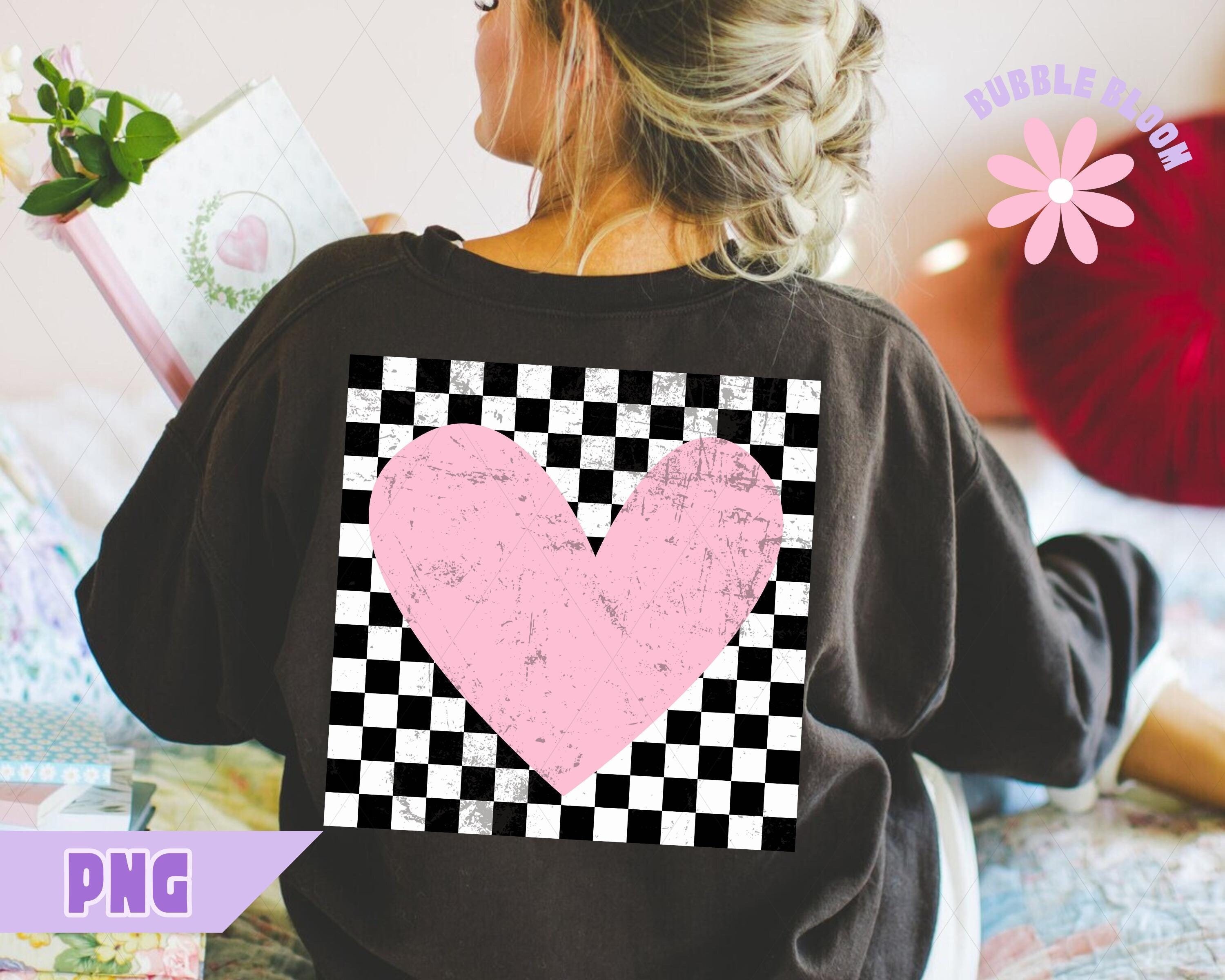 Retro Checker Heart Shirt - Etsy