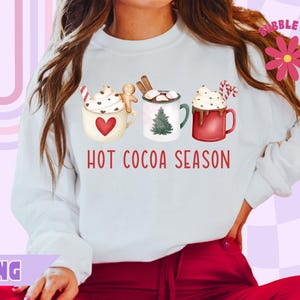 Hot Cocoa PNG, Christmas Hot Cocoa PNG, Holiday Sublimation Design, Hot Chocolate Season Png, Trendy Festive Png, Cute Christmas Png