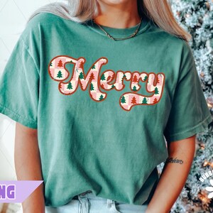 Merry Christmas PNG, Trendy Retro Merry PNG, Textured Christmas Sublimation, Festive Shirt Design, Cute Checkered Xmas Png