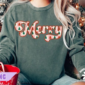 Merry Christmas PNG, Trendy Retro Merry PNG, Textured Christmas Sublimation, Festive Shirt Design, Cute Checkered Xmas Png