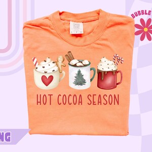 Hot Cocoa PNG, Christmas Hot Cocoa PNG, Holiday Sublimation Design, Hot Chocolate Season Png, Trendy Festive Png, Cute Christmas Png