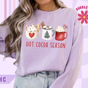 Hot Cocoa PNG, Christmas Hot Cocoa PNG, Holiday Sublimation Design, Hot Chocolate Season Png, Trendy Festive Png, Cute Christmas Png