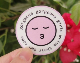 Women Who Code Waterproof Emoij Sticker | Women in STEM Sticker | Trendy Laptop Hydroflask Coding Sticker | Programming Tech Sticker