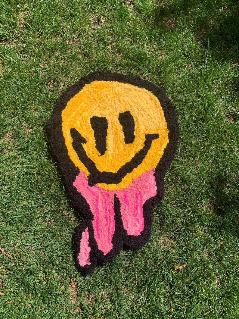 Drippy Face Rug Drippy Smiley Face Rug - Etsy