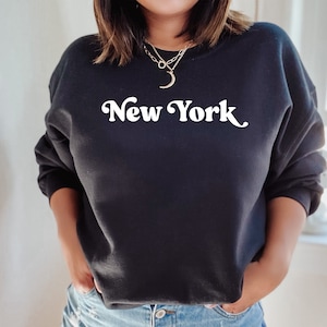 New York Crewneck Sweatshirt - New York Sweater - New York Pullover - New York Sweatshirt - College Jumper - Gift For Her - New York Shirt