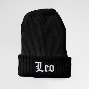 Leo Zodiac Sign Embroidered Unisex Baseball Cap - Adjustable Hat - Astrology - Beanie - Cuffed - Messy Bun Slouch Beanie - Gift