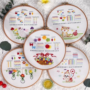 Rainbow Beginner Embroidery Kit, Modern Hoop Cross Stitch Kit, Stitching Art, Needlework Set, Active At Home
