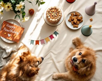 Dog Birthday Party Printables Bundle | Pawthday Party Pack | Invites Banner Bingo Cupcake Toppers | Digital Download for Dog Parents