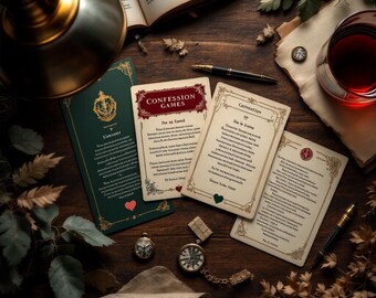 We Listen And We Don't Judge Confession Game | Dark Academia Aesthetic | Bachelorette Bridal Shower Bundle | TikTok Viral Printable Cards
