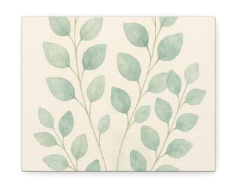 Eucalyptus Branch Canvas Wall Art, Botanical Illustration Print, Modern Home Decor