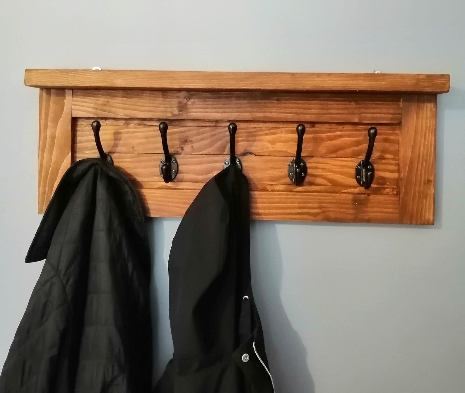 Farmhouse 5 Hook Wall Coat Hanger Etsy UK
