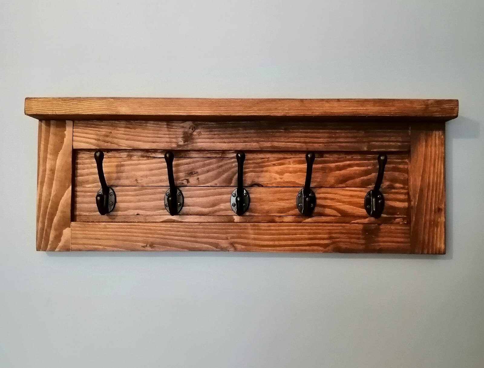Farmhouse 5 Hook Wall Coat Hanger Etsy UK