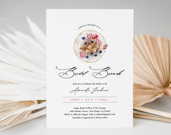 Bridal Brunch Invitation, Instant Download, Brunch Party Invitation, Editable Template, Wedding Brunch, Elegant Couples Shower Invite, Fruit