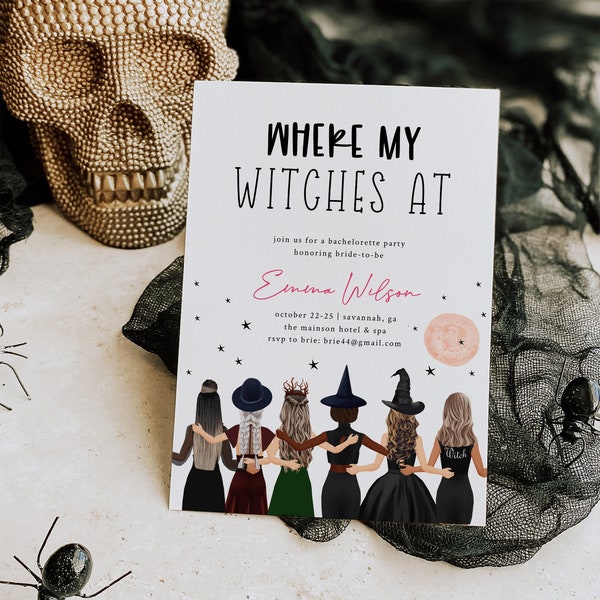 Witch Invitation Template Etsy Witch Invitation Template Etsy