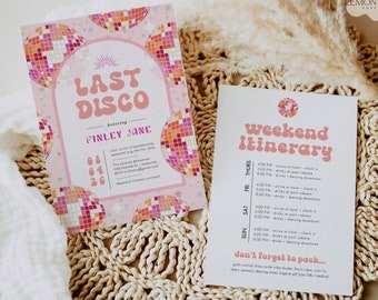Last Disco Bachelorette Party with Itinerary, Retro Theme Bach Party Decor, Nashville Disco Cowgirl, Instant Download, Editable Weekend, DIY
