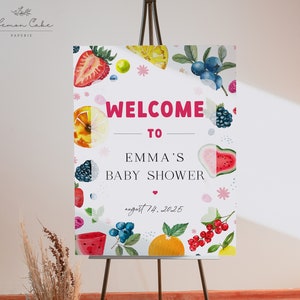 Berry Sweet Welcome Sign, Baby Shower Fruit Sign, Berry Theme Poster Sign, Printable Berry Party Decor, Poster Sign, Printed or Digital 0001