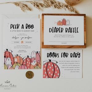 Pumpkin Baby Shower Invitation, Fall Baby Shower, Halloween Theme, Gender Neutral Invitation, Instant Download, Printable Pumpkin Invite 122
