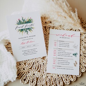 Final Fiesta Bachelorette Party Invitation, Mexican Bachelorette Itinerary, Instant Download, Editable, Cactus Bachelorette Template 0021