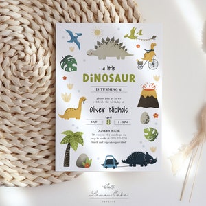 Dinosaur Birthday Invitation, Instant Download, Overnight Printing, Dinosaur Party Invite, Digital Invitation, Boy Dino Invitation Template