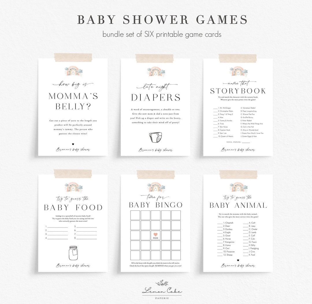 Printable Baby Shower Games, Rainbow Baby Shower Game Template, Baby Printable Baby Shower Games, Rainbow Baby Shower Game Template, Baby