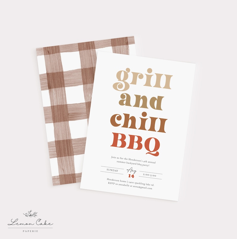 BBQ Birthday Party Invitation, Summer Cookout Party Invitation Template, Backyard BBQ party, Graduation Party Invite, Printable Barbecue diy image 2