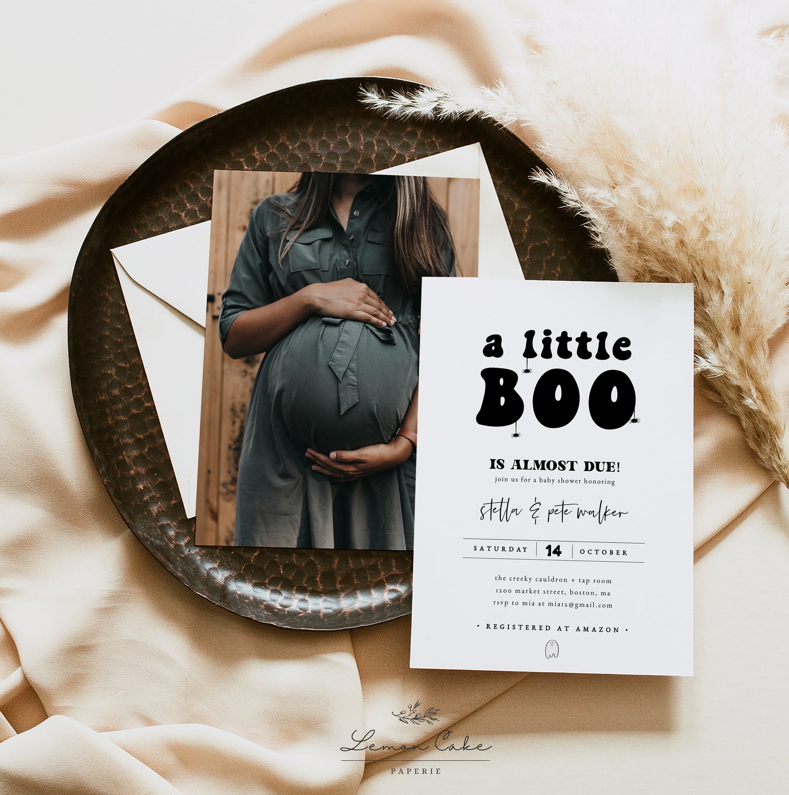 Cute Halloween Baby Shower Invitation 100 Editable Text Etsy