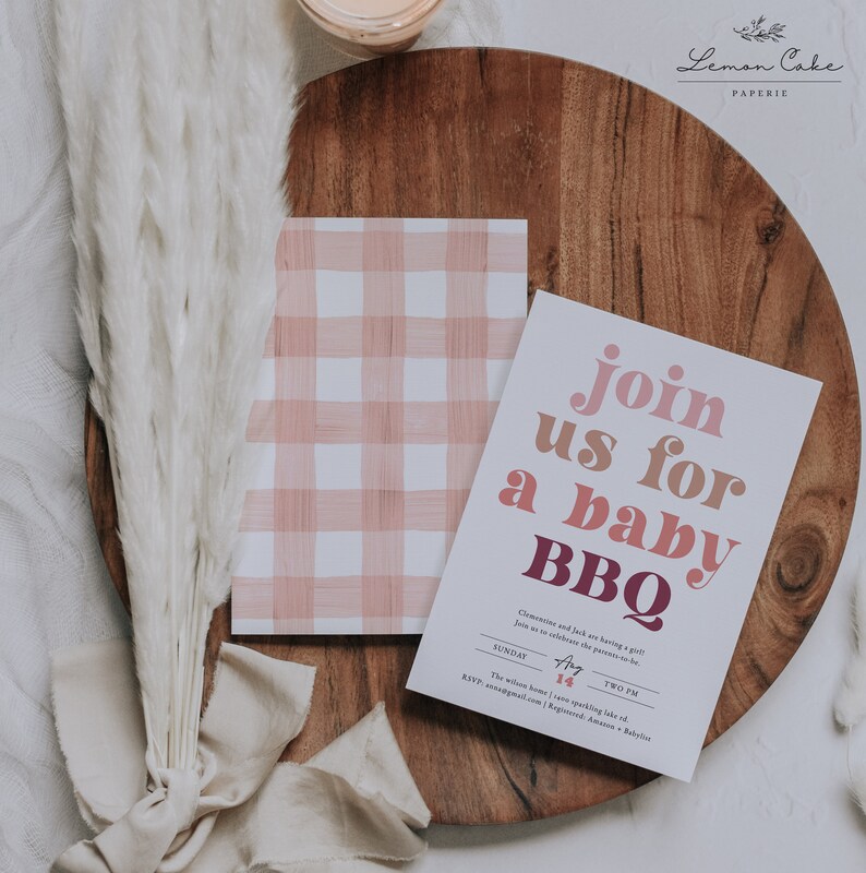 BBQ Baby Shower Invitation Template Girl Baby Shower Invite - Etsy