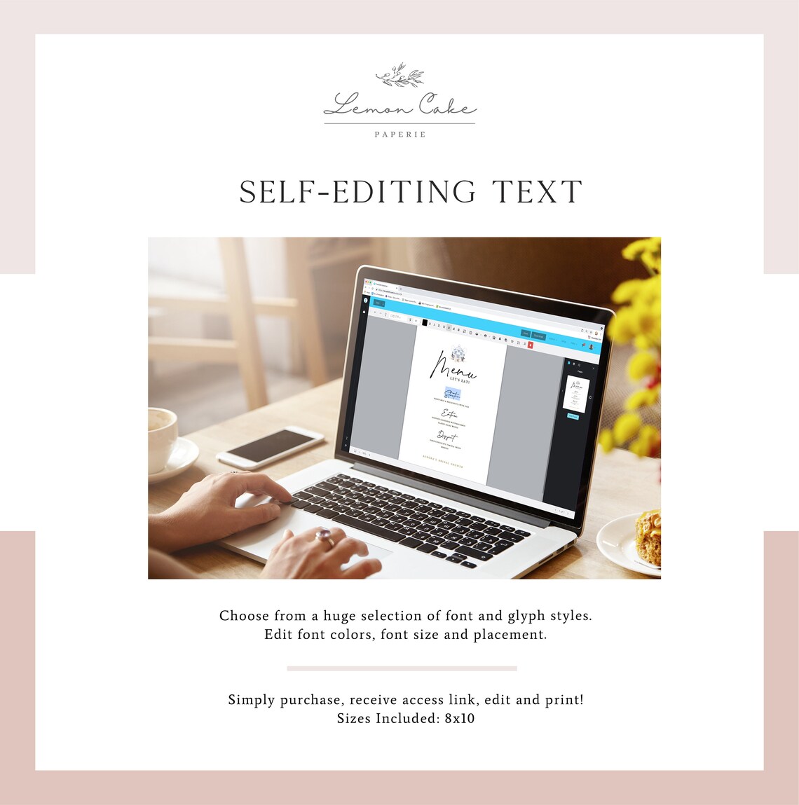 8x10 Tea Party Table Menu Table Top Menu Printable Tea Party - Etsy