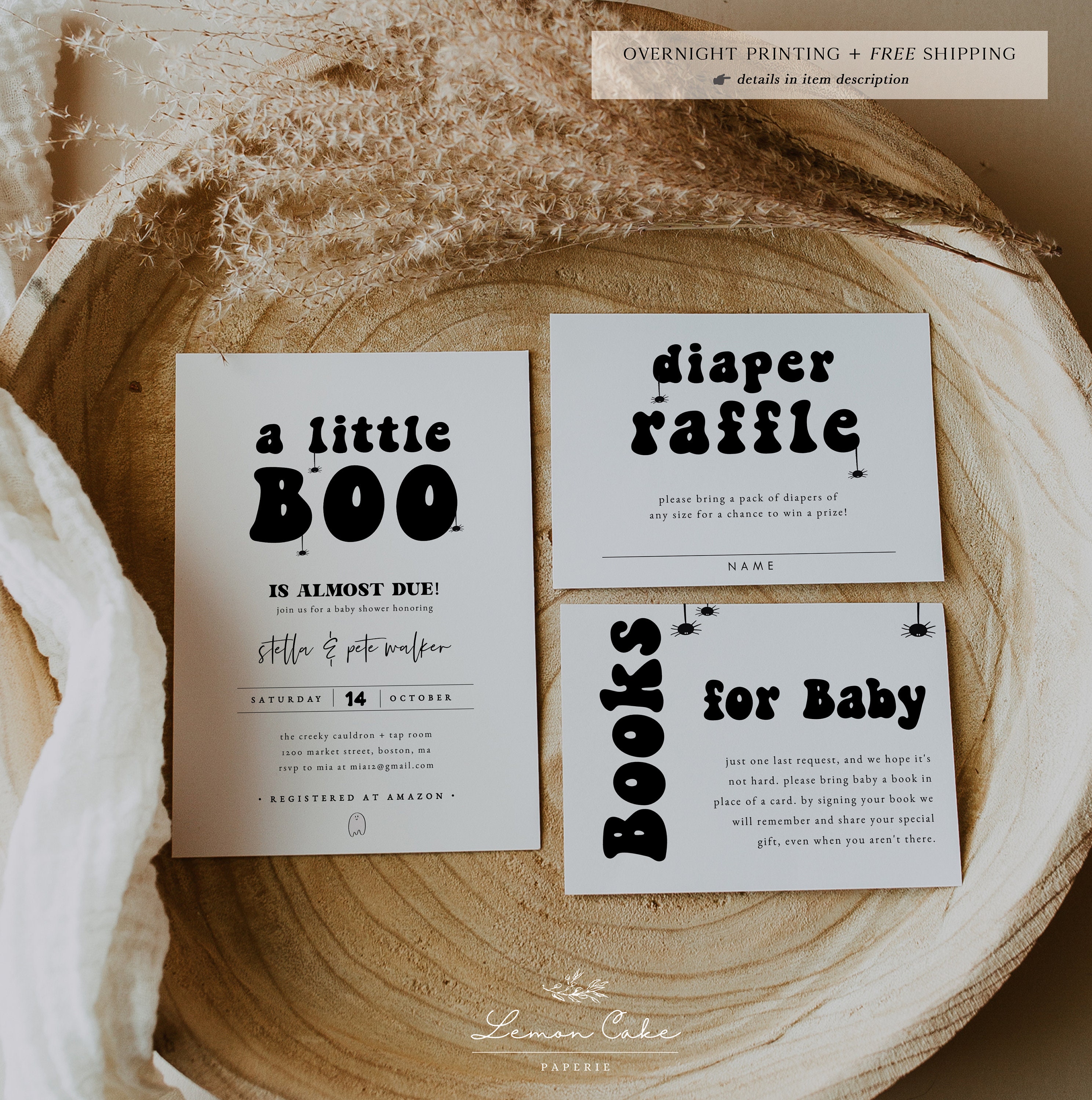 Cute Halloween Baby Shower Invitation 100 Editable Text Etsy