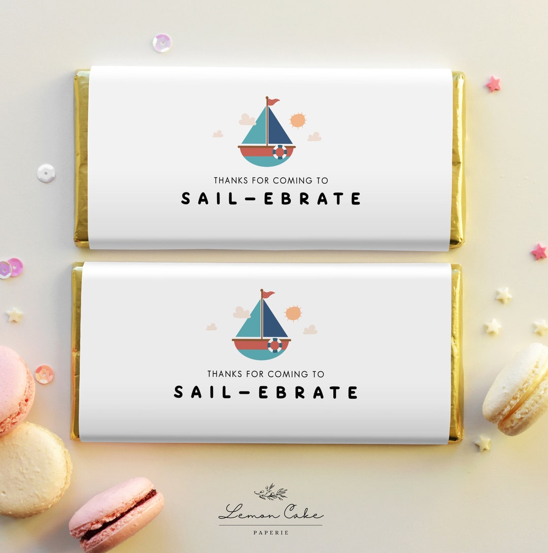 Sailboat Party Favor Template, Printable Hershey's Chocolate Wrapper