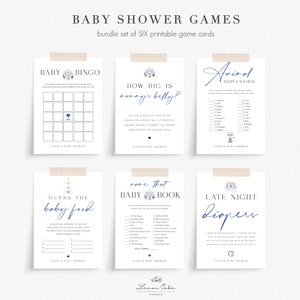 6 Baby Shower Game Cards, Tea Party Baby Shower Games, Instant Download, 5x7 Bundel Games, Afdrukbaar Tea Party Girl Baby Shower Decor, 102