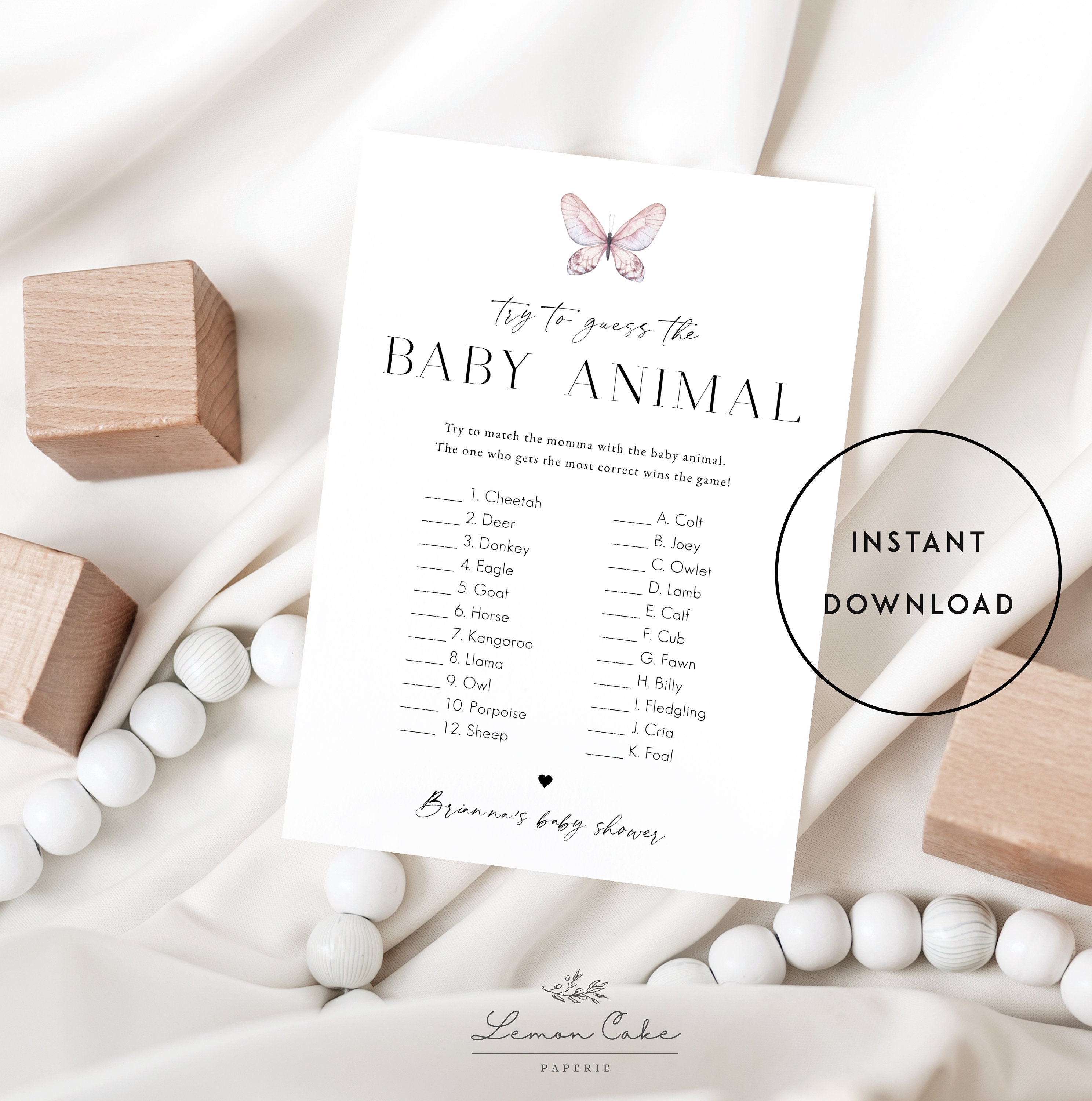 Girl Baby Shower Games Butterfly Baby Shower Game Card Set Etsy Australia