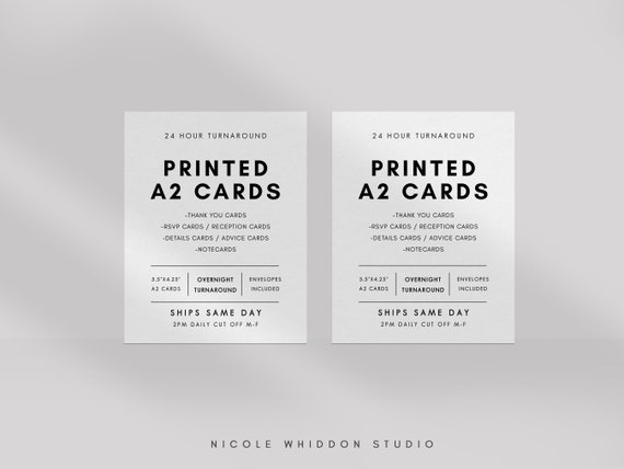 Printing Services for 5x7 Cards / Printing Add-on for Invitations