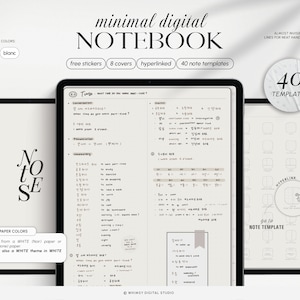 Digital Notebook for Goodnotes & Notability 12 Hyperlinked - Etsy