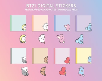 bt21 digital planner sticker pack goodnotes ipad planner etsy