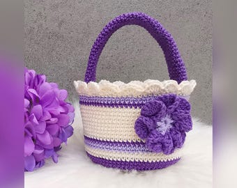 Cesta con flores - Patrón de crochet en PDF en alemán Nido de Pascua