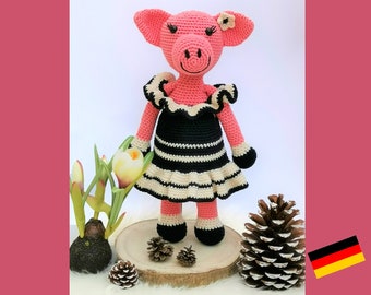 Häkelanleitung deutsch - Schwein Lady Piggy