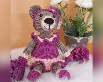 Crochetpattern / Häkelanleitung Teddy - MISS VIOLETT