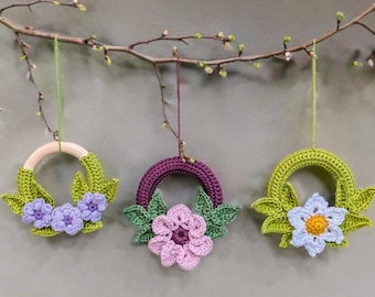 CORONAS DE FLORES – Patrón de crochet en PDF (alemán)