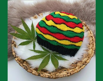 Crochetpattern/Häkelanleitung (PDF) - Rasta Beanie and Scarf / Rasta Beanie und Schal (unisex)