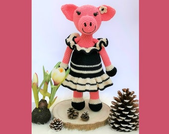 LADY PIGGY - Patrón PDF de crochet para cerdito