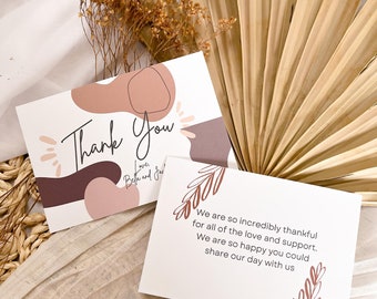 Boho Wedding Thank You Card | Thank You Card Editable Template |  Minimalist Wedding Thank You Card | Modern Wedding |Thank You