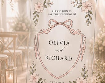 Stained Glass Wedding Welcome Sign Canva Template, Floral Editable Wedding Sign, Printable Ceremony Decor, Glass Wedding Sign, Digital