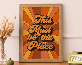 70s Retro Quote Poster: Groovy Home Decor Wall Art