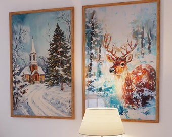 Chickwin Weihnachts Wandteppich 230x180cm - 3D Wandbehang Für Weihnachtsdeko