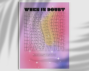 Gradient Poster, Affirmation Poster, Mindful Quote, Aesthetic Room Decor, Y2K Aesthetic, Grainy Gradient, Retro Psychedelic, Dorm Room Decor