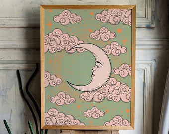 「MOON.」CLARITY ART Moon Print Moon Poster Moon Art Moon Wall Art, Full Moon