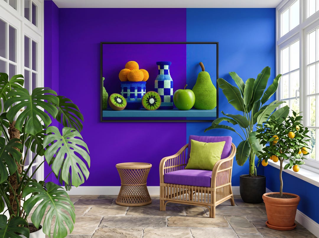 vibrant-crochet-style-fruit-still-life-wall-art-modern-kitchen-decor