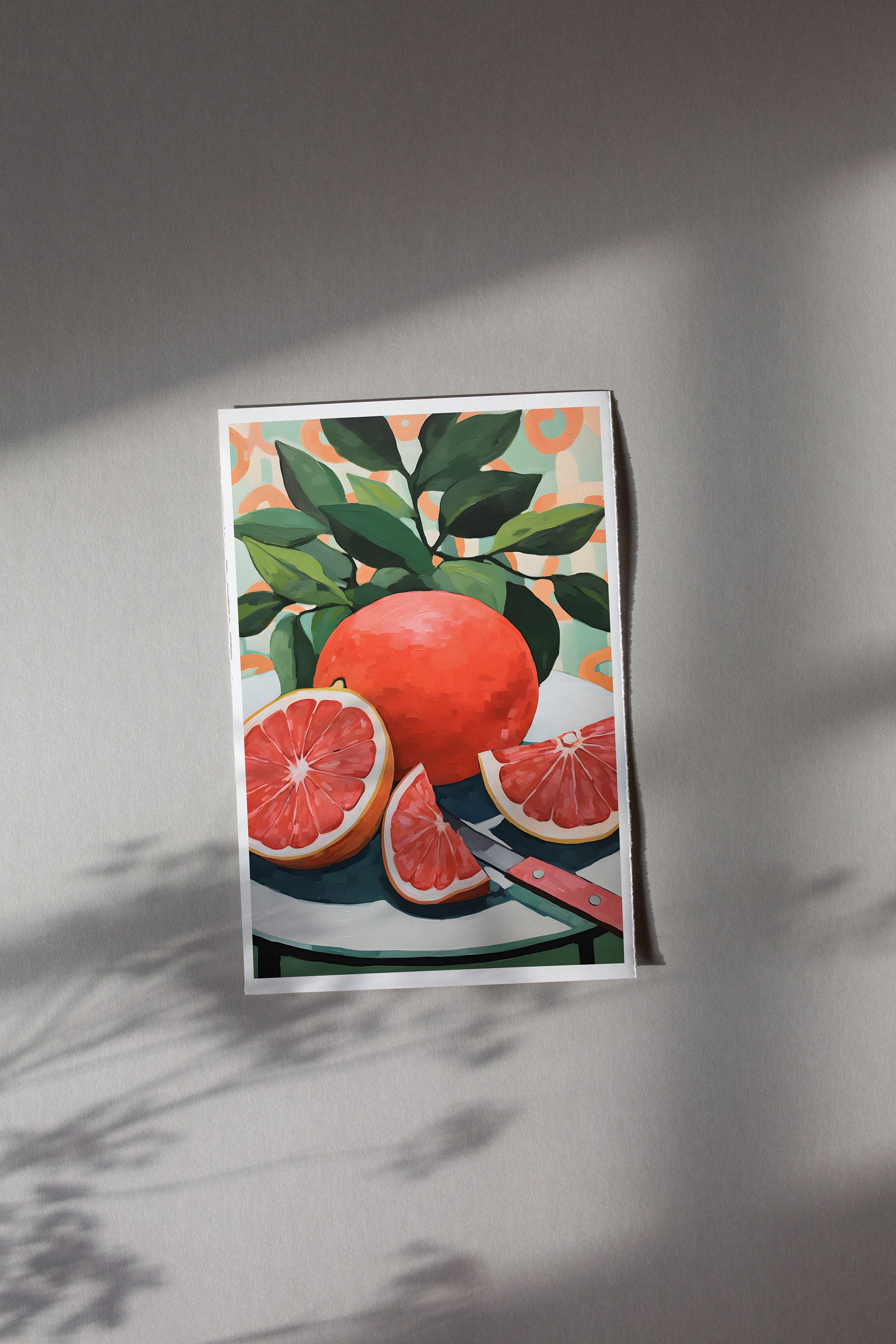 Grapefruit Still Life Art Print: Retro 70s Kitchen Poster - Etsy