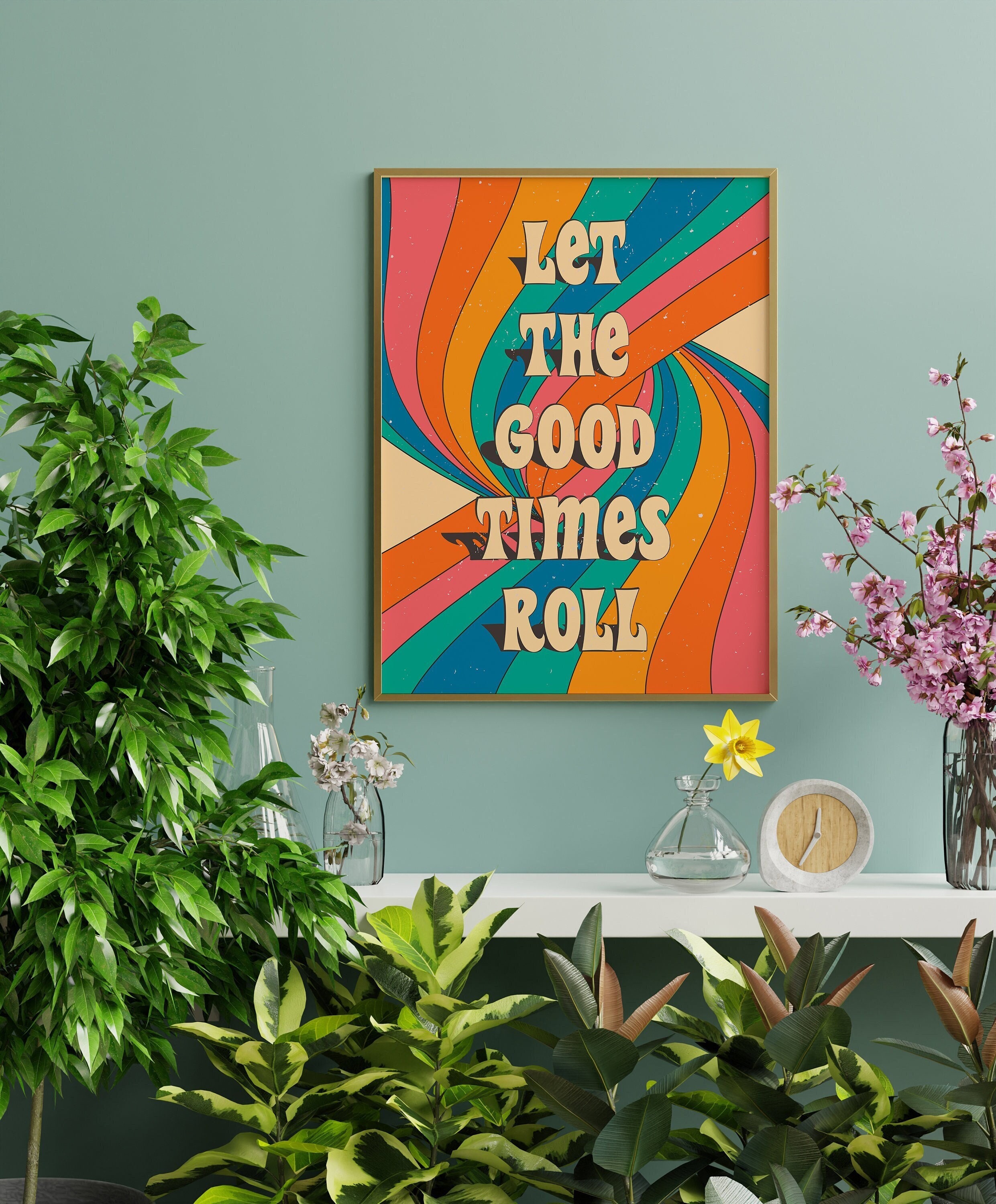 Retro-Poster "Good Days Ahead" – Wandkunst In Pastellfarben, 30,5 X 40,6 Cm, Positiver Spruch
